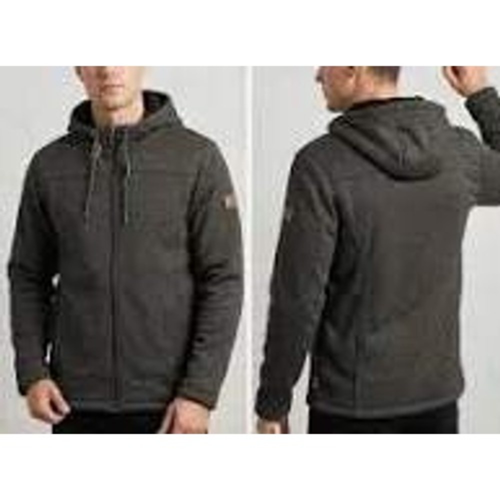 Rugged Elements Mens Trekker Full Zip Sherpa Hooded Jacket Charcoal Gray XL